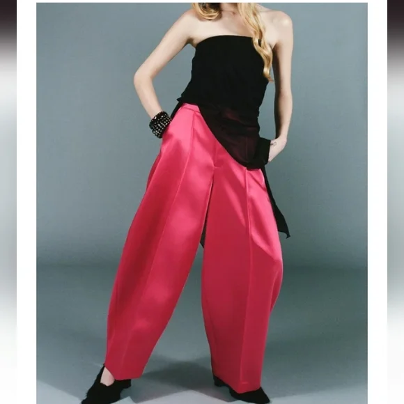 Zara Satin Effect Balloon Pants - Picture 1 of 3